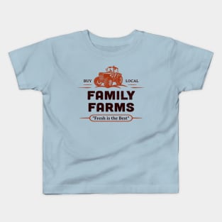 Buy Local Market Tractor Farmers Small Family Farms Retro Kids T-Shirt